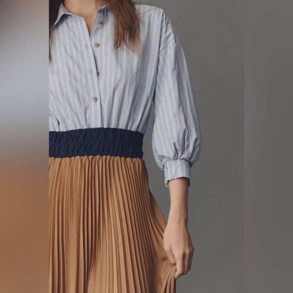 NWT Size XL - The Somerset Colorblock Pleated Twofer Maxi Dress (NWT US$ 228) - Picture 7 of 16